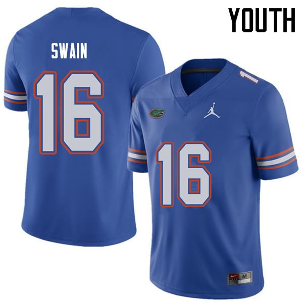 NCAA Florida Gators Freddie Swain Youth #16 Jordan Brand Royal Stitched Authentic College Football Jersey COO8364JT